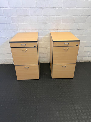 Modern Wooden Filing Cabinet with Lockable Drawer - Light Wood Finish