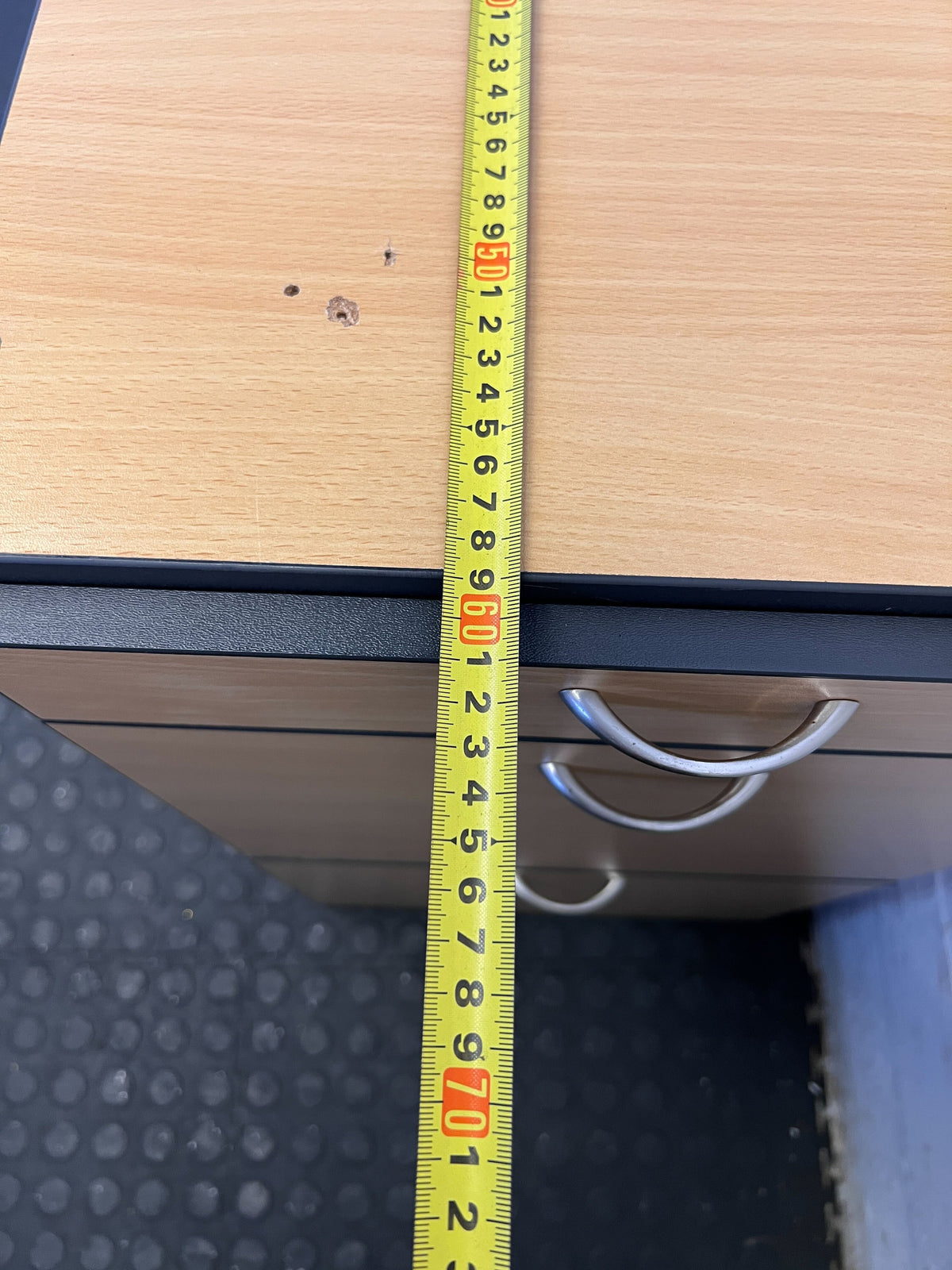 Modern Wooden Filing Cabinet with Lockable Drawer - Light Wood Finish