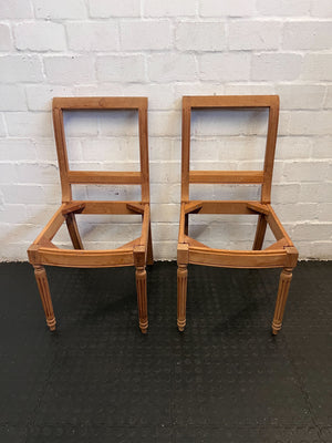 Vintage Wooden Dining Chair Frame – Elegant Carved Design, Minor Damage - 2ndhandwarehouse.com