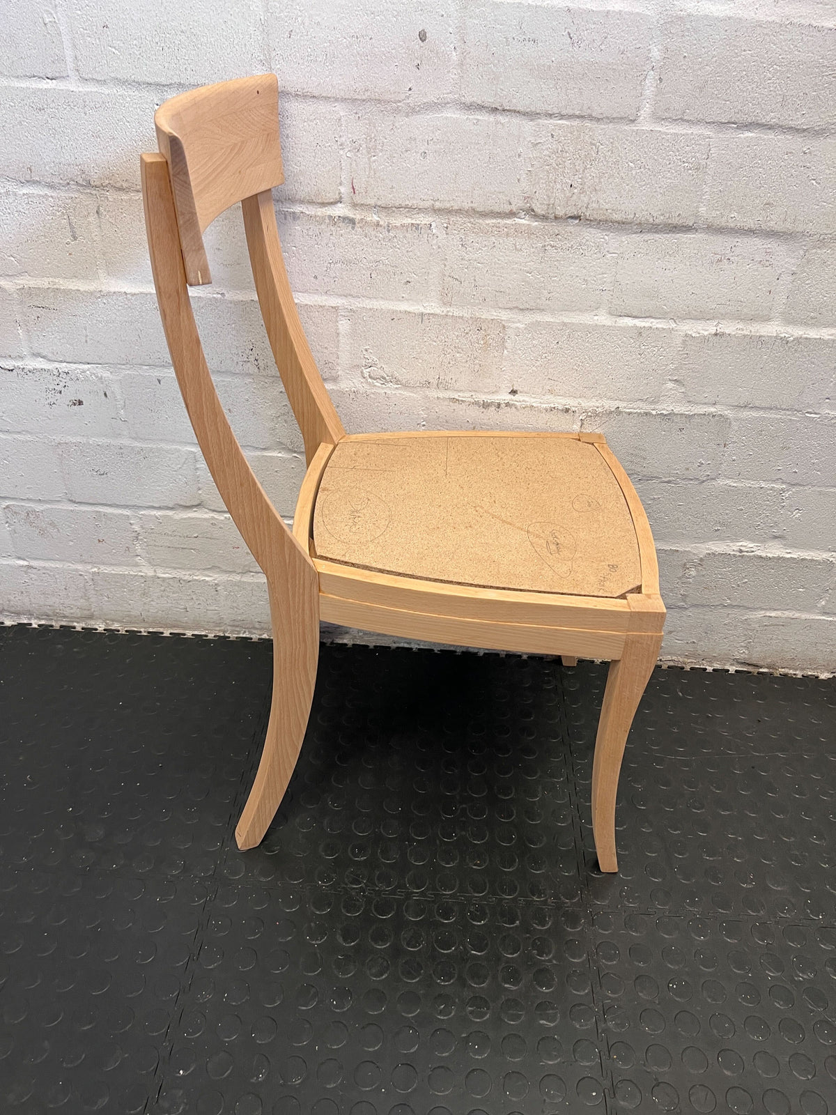 Stylish Beechwood Dining Chair with Minor Wear and Natural Finish - 2ndhandwarehouse.com