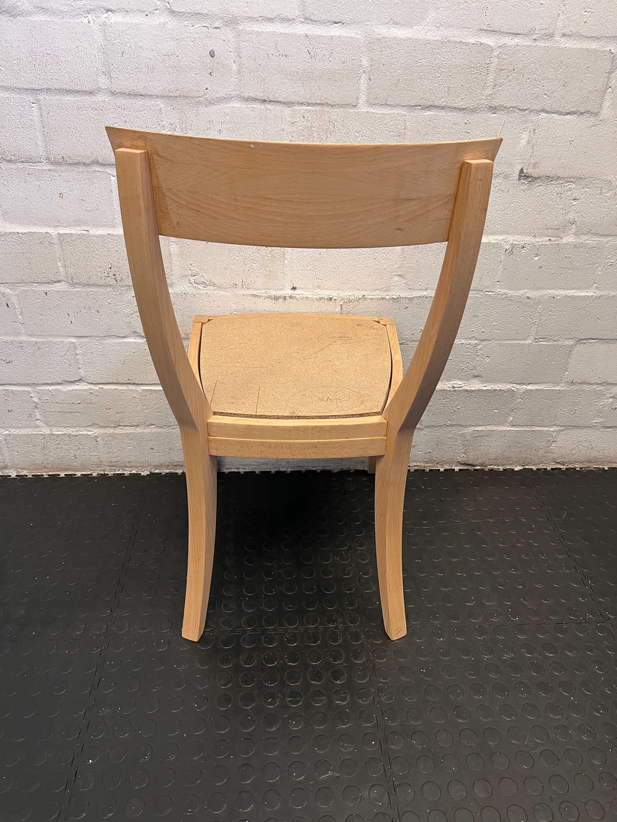 Stylish Beechwood Dining Chair with Minor Wear and Natural Finish - 2ndhandwarehouse.com