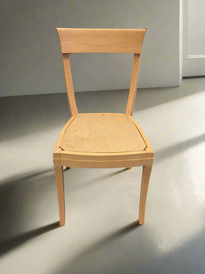 Stylish Beechwood Dining Chair with Minor Wear and Natural Finish - 2ndhandwarehouse.com