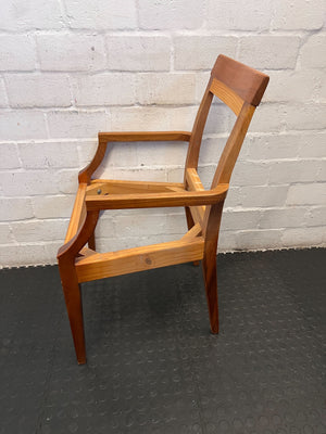 Vintage Wooden Armchair Frame – Natural Finish, Minor Wear - 2ndhandwarehouse.com