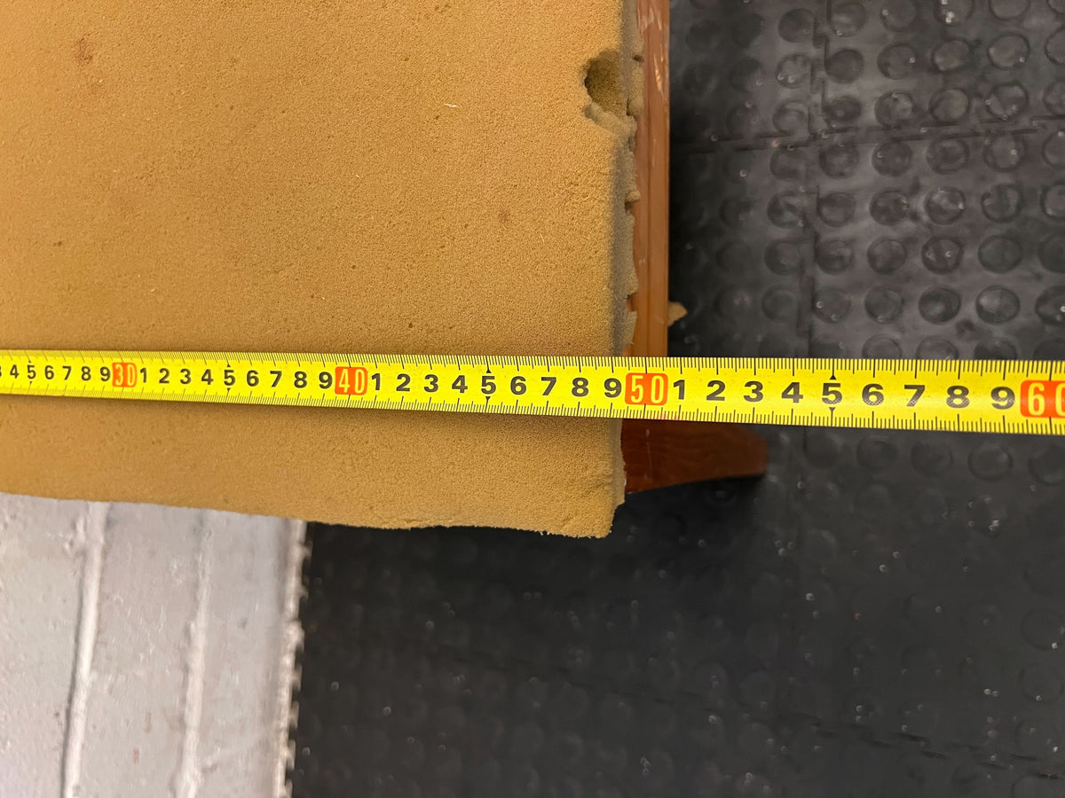 Vintage Wooden Chair with Yellow Cushion – Minor Wear - 2ndhandwarehouse.com