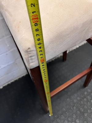 Chic Beige Fabric Bar Stool with Rich Wooden Accents - 2ndhandwarehouse.com