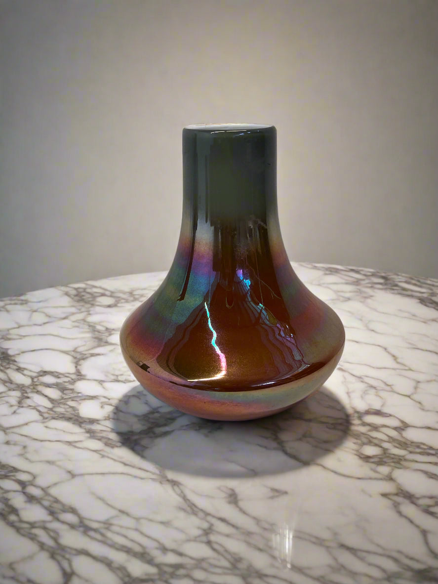 Iridescent Ceramic Vase - Modern Design, 30cm Tall