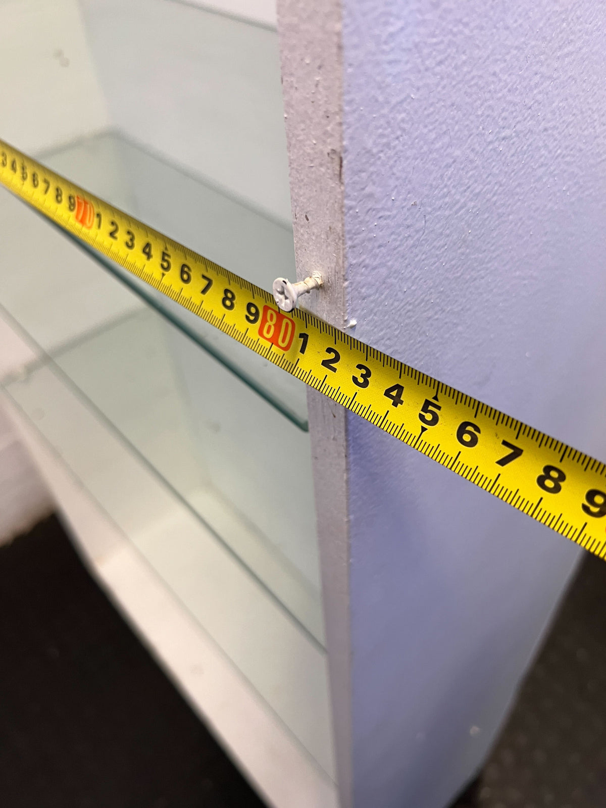 Stylish White Wooden Display Cabinet with Glass Shelves - REDUCED