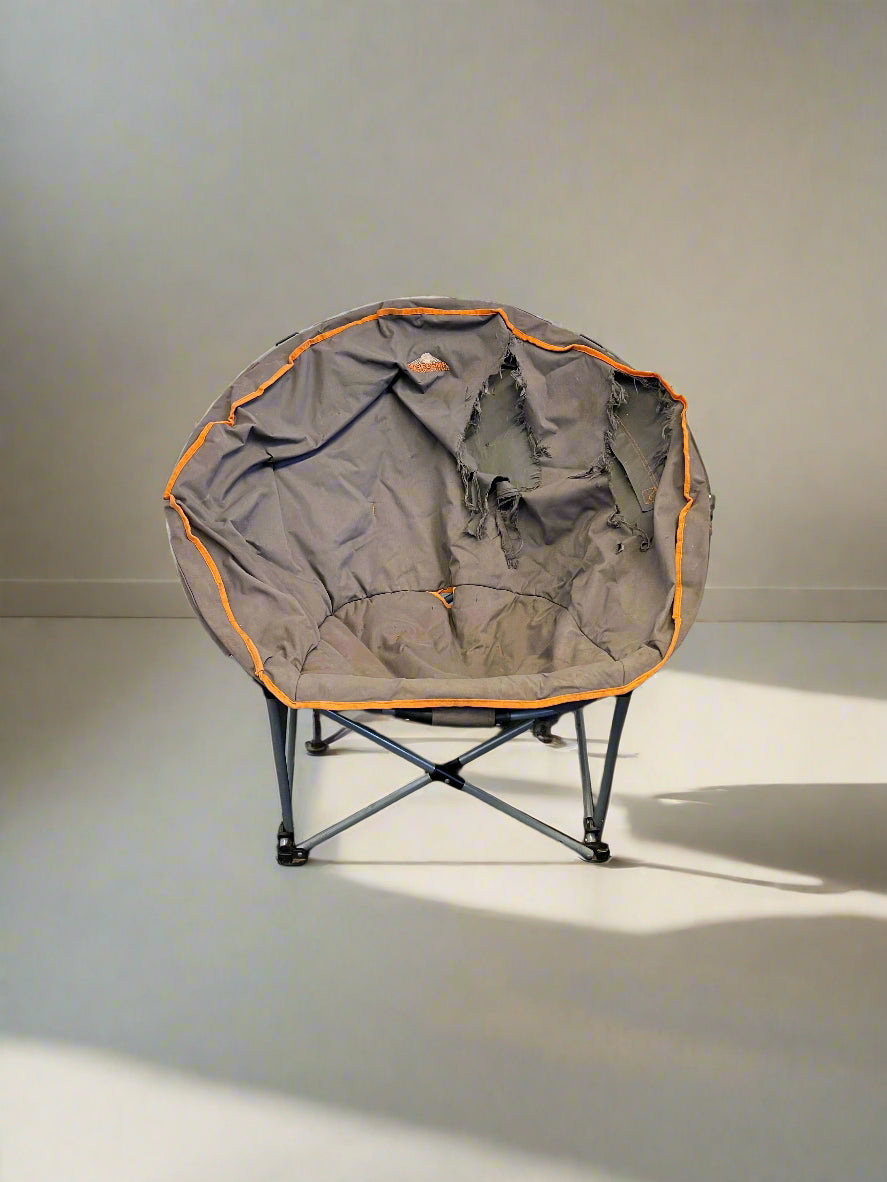 Cozy Grey Collapsible Lounge Chair with Orange Accents – Modest Wear - 2ndhandwarehouse.com