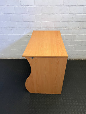 Sleek Curved Wooden Console Table – Light Oak Finish