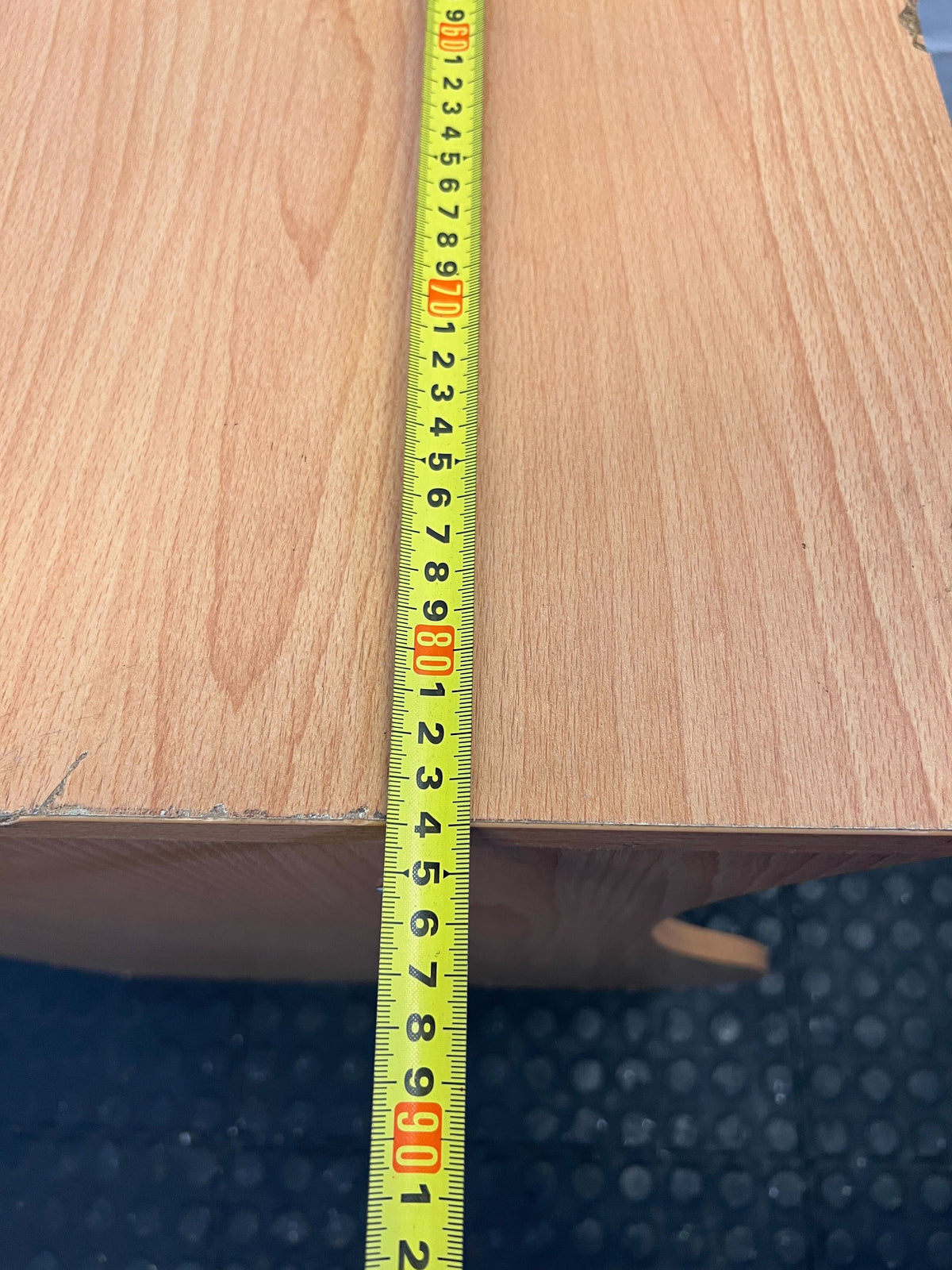 Sleek Curved Wooden Console Table – Light Oak Finish