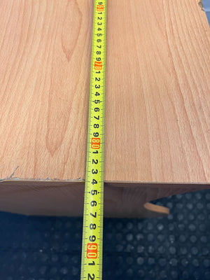 Sleek Curved Wooden Console Table – Light Oak Finish