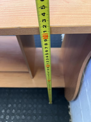 Sleek Curved Wooden Console Table – Light Oak Finish