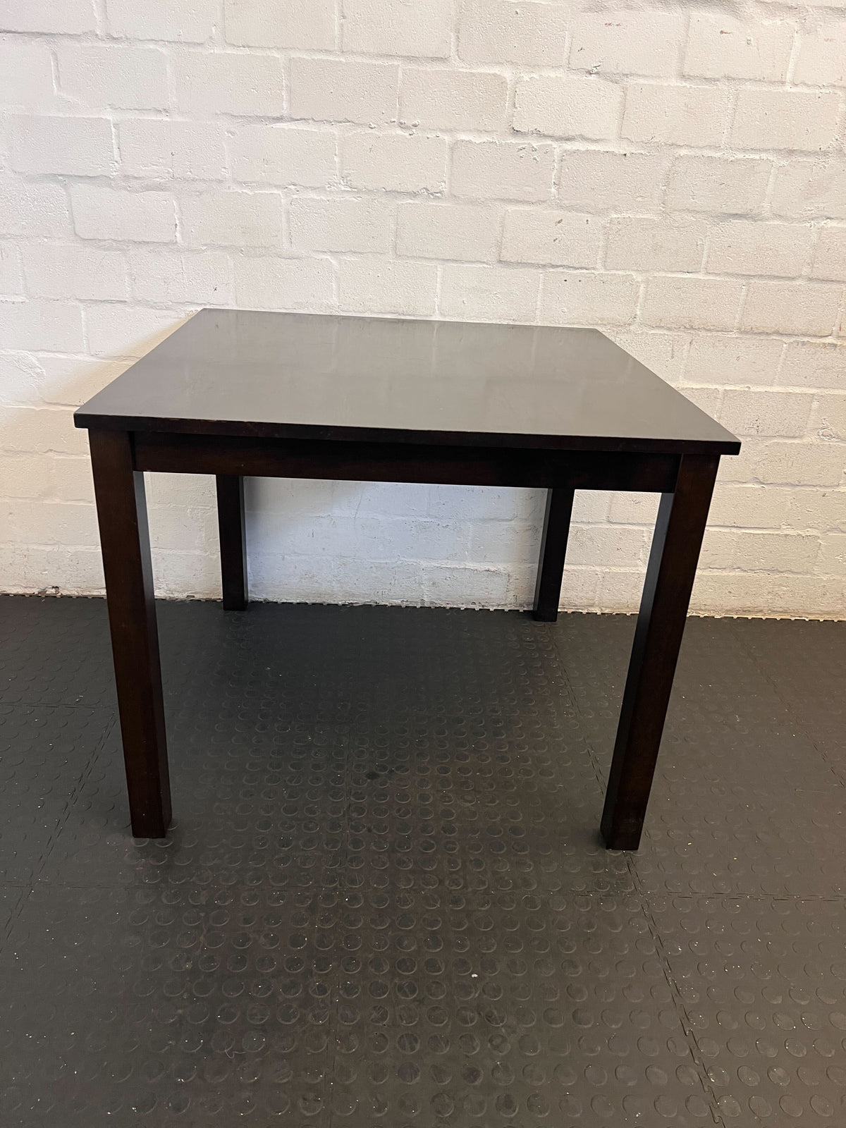 Chic Dark Brown Square Wooden Dining Table - Minimal Wear - REDUCED