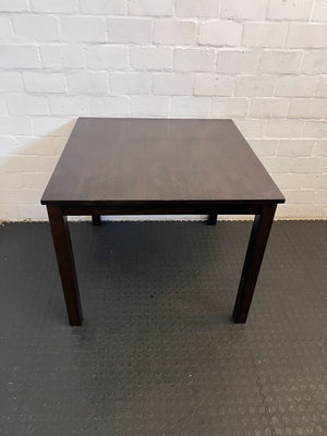 Chic Dark Brown Square Wooden Dining Table - Minimal Wear - REDUCED