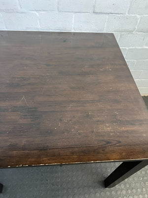 Chic Dark Brown Square Wooden Dining Table - Minimal Wear - REDUCED