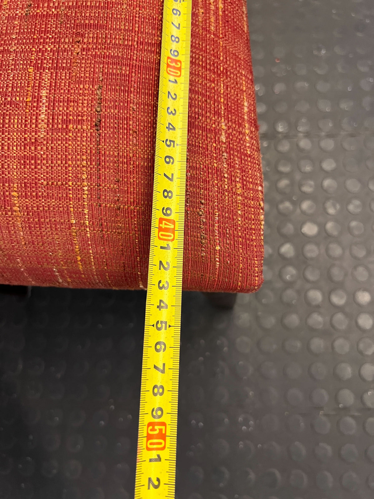 Elegant Dark Wood Dining Chair with Upholstered Red Seat