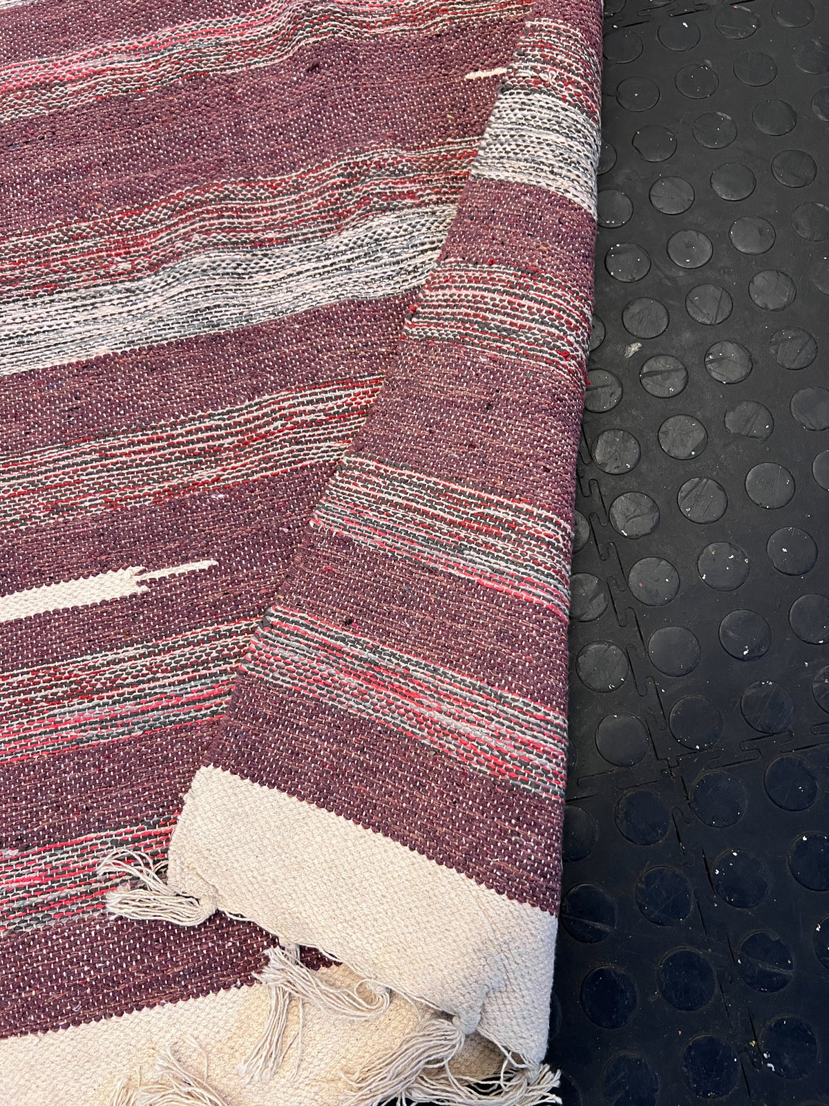 Stylish Handwoven Multicolor Runner Rug - Minor Signs of Wear