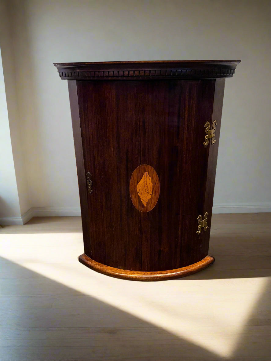 Elegant Vintage Mahogany Corner Cabinet with Minor Wear - Reduced