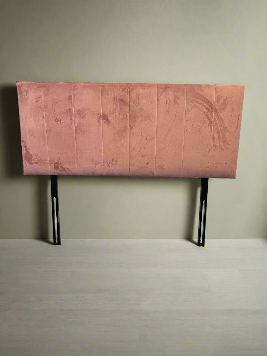 Double-sized Stylish Pink Velvet Headboard with Minor Marks | Modern Design - REDUCED