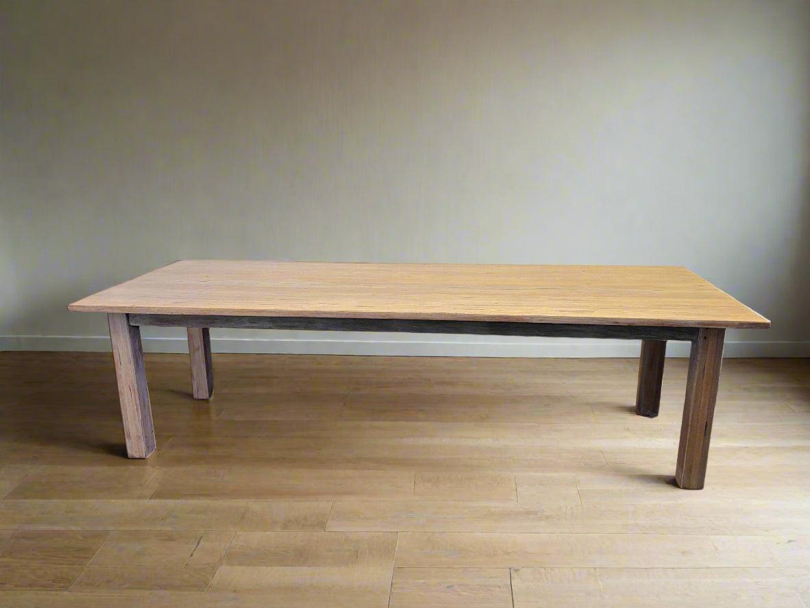 Solid Wood Dining Table – Natural Finish, Spacious, Rustic Charm