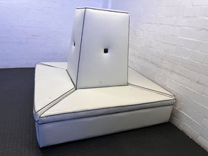Stylish White Leather Lounge Seat with Unique Design