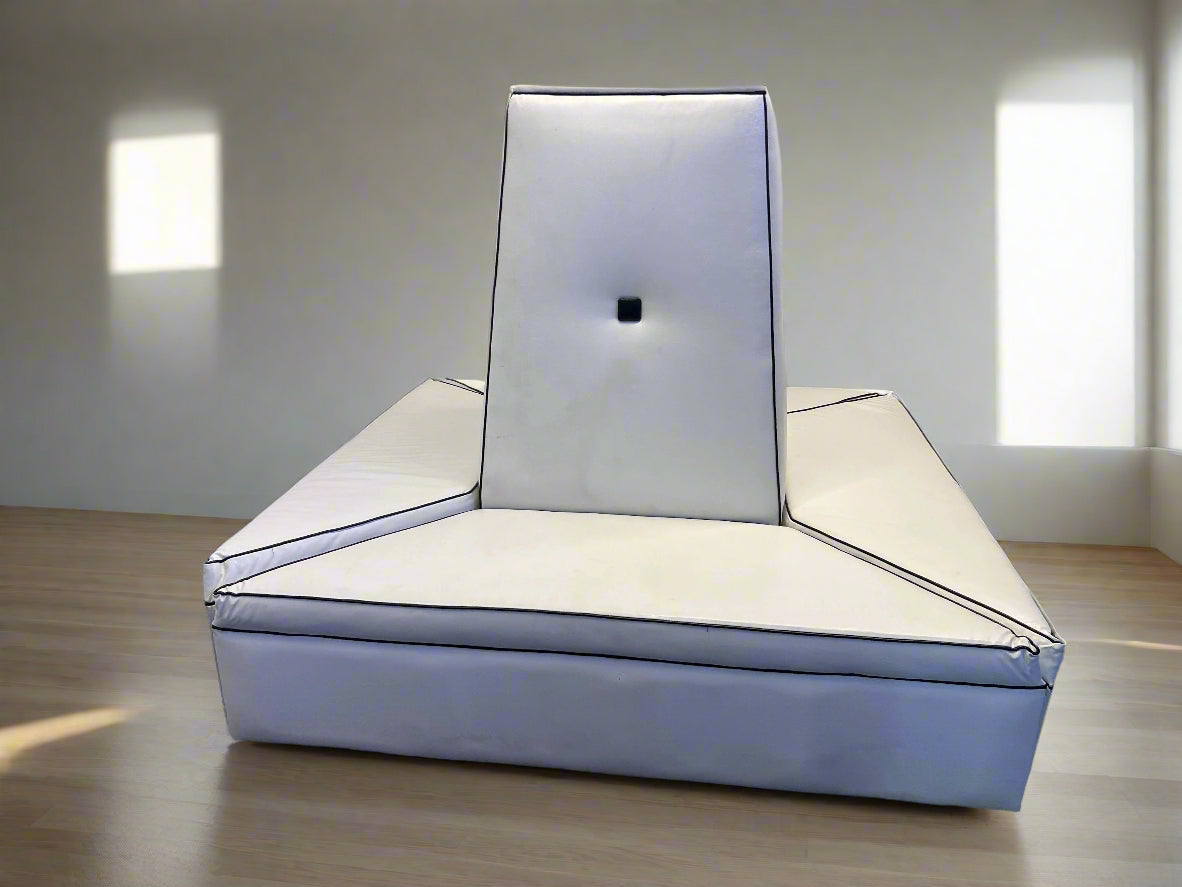 Stylish White Leather Lounge Seat with Unique Design