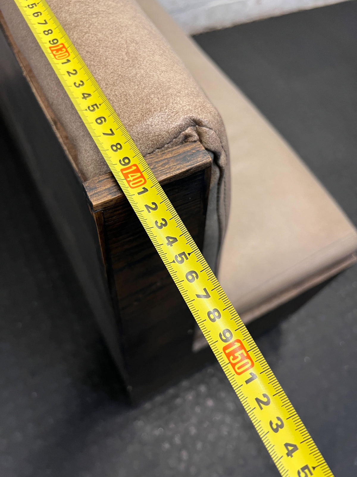 SINGLE SIDED - 140CM - Stylish Beige Upholstered Restaurant Booth Seat Wooden Frame - Minor Wear & Tear