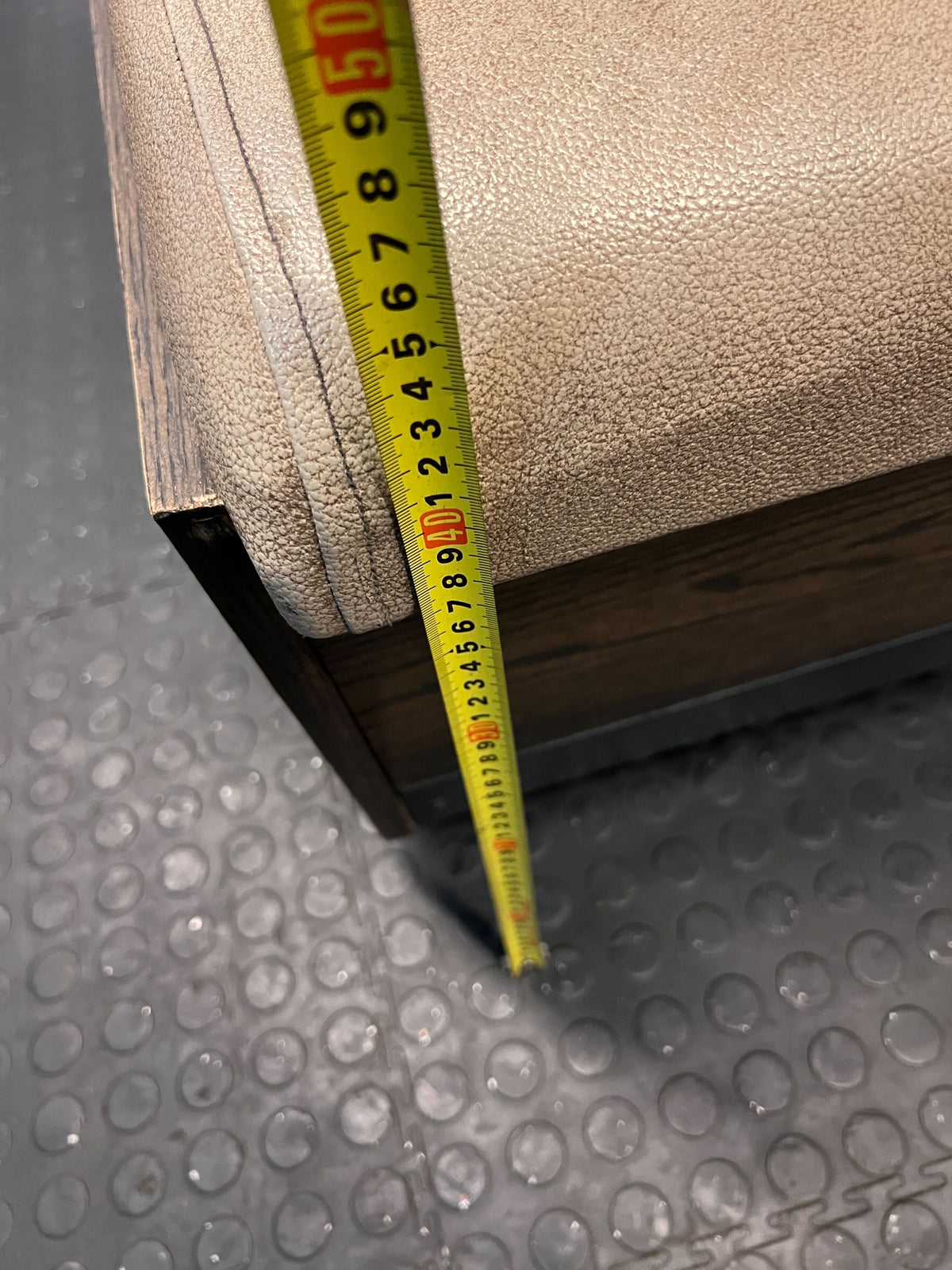 SINGLE SIDED - 140CM - Stylish Beige Upholstered Restaurant Booth Seat Wooden Frame - Minor Wear & Tear