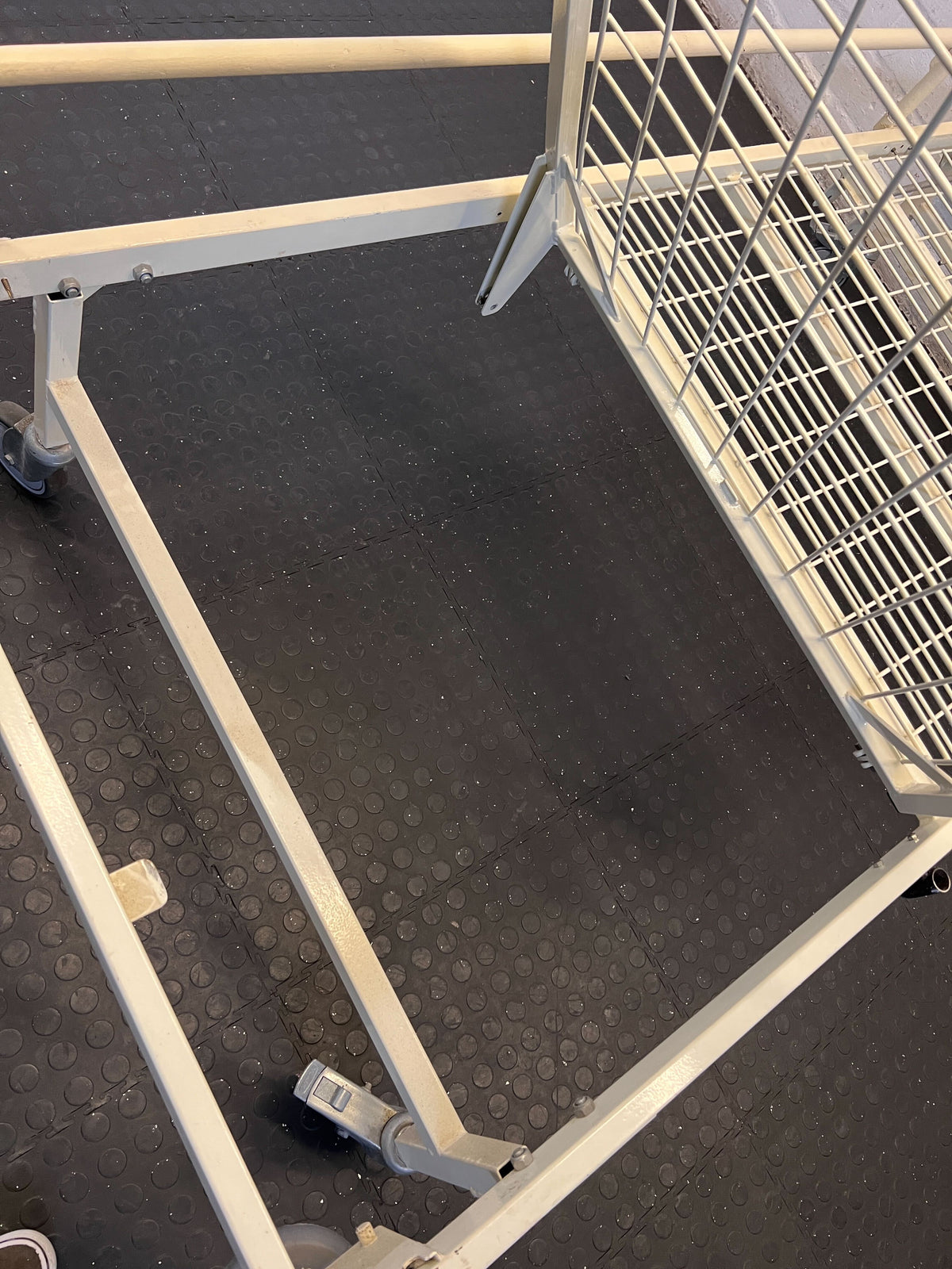 Sturdy White Metal Hospital Bed with Wheels