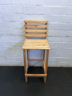 Stylish Wooden Bar Stool - Light Pine, Rustic Design, Minor Scratches