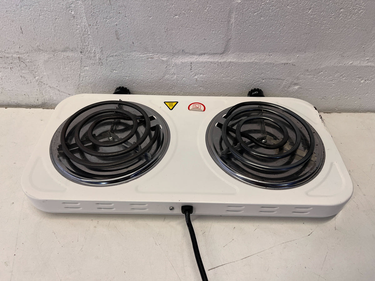 Portable Double Burner Electric Hot Plate - Counter Point, White
