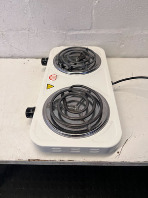 Portable Double Burner Electric Hot Plate - Counter Point, White