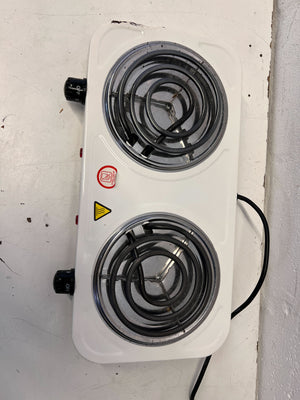 Portable Double Burner Electric Hot Plate - Counter Point, White