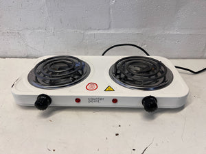 Portable Double Burner Electric Hot Plate - Counter Point, White