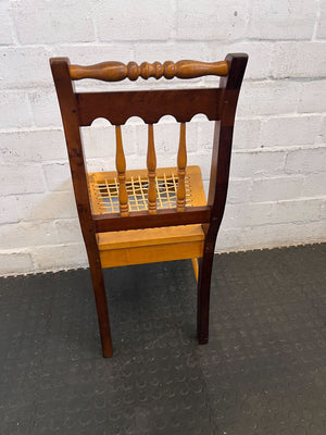 Vintage Wooden Chair with Stripped Seat – Classic Charm - Reduced