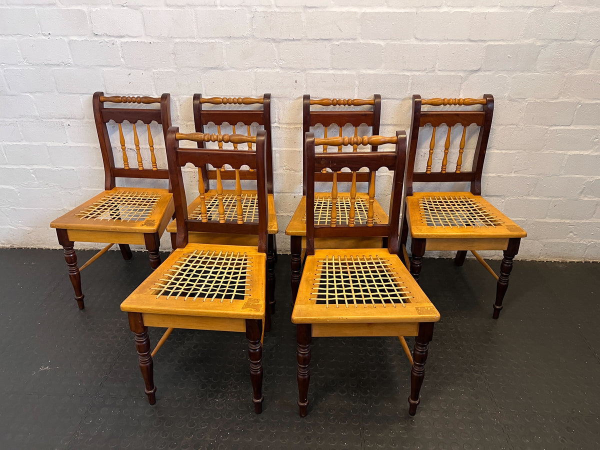 Vintage Wooden Chair with Stripped Seat – Classic Charm - Reduced