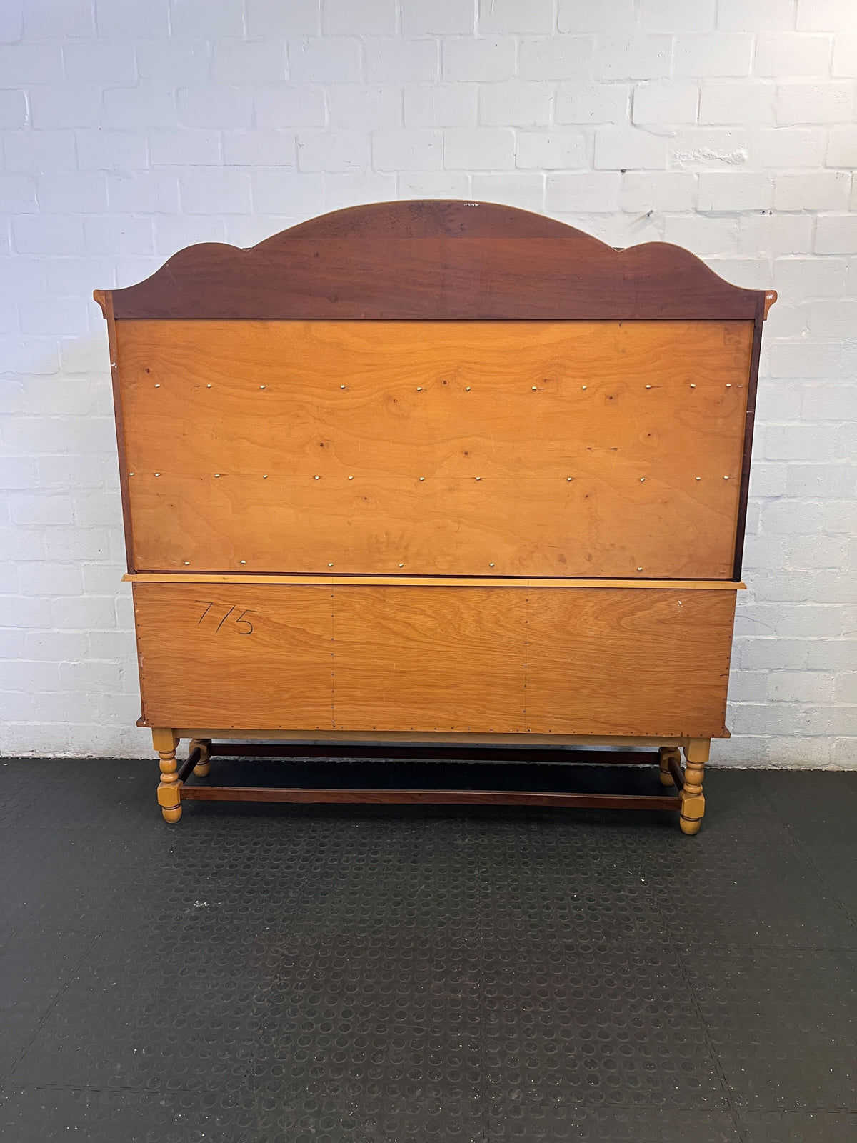 Rustic Oak & Mahogany Sideboard Cabinet with Shelves and Drawers