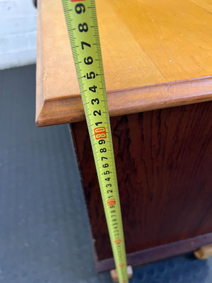 Rustic Oak & Mahogany Sideboard Cabinet with Shelves and Drawers