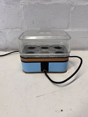 Stylish Blue Electric Egg Cooker with Transparent Lid – Minor Wear