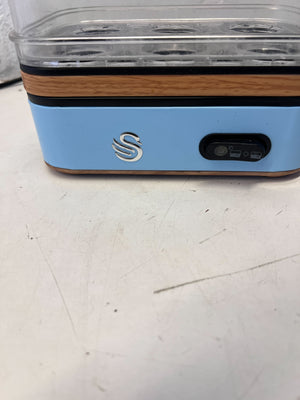 Stylish Blue Electric Egg Cooker with Transparent Lid – Minor Wear