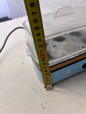 Stylish Blue Electric Egg Cooker with Transparent Lid – Minor Wear