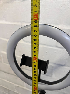 🔆 Adjustable Black Ring Light with Tripod Stand – Like New!