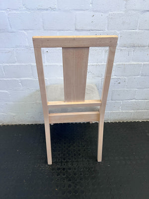 Modern Beige Upholstered Dining Chair with Light Wooden Frame