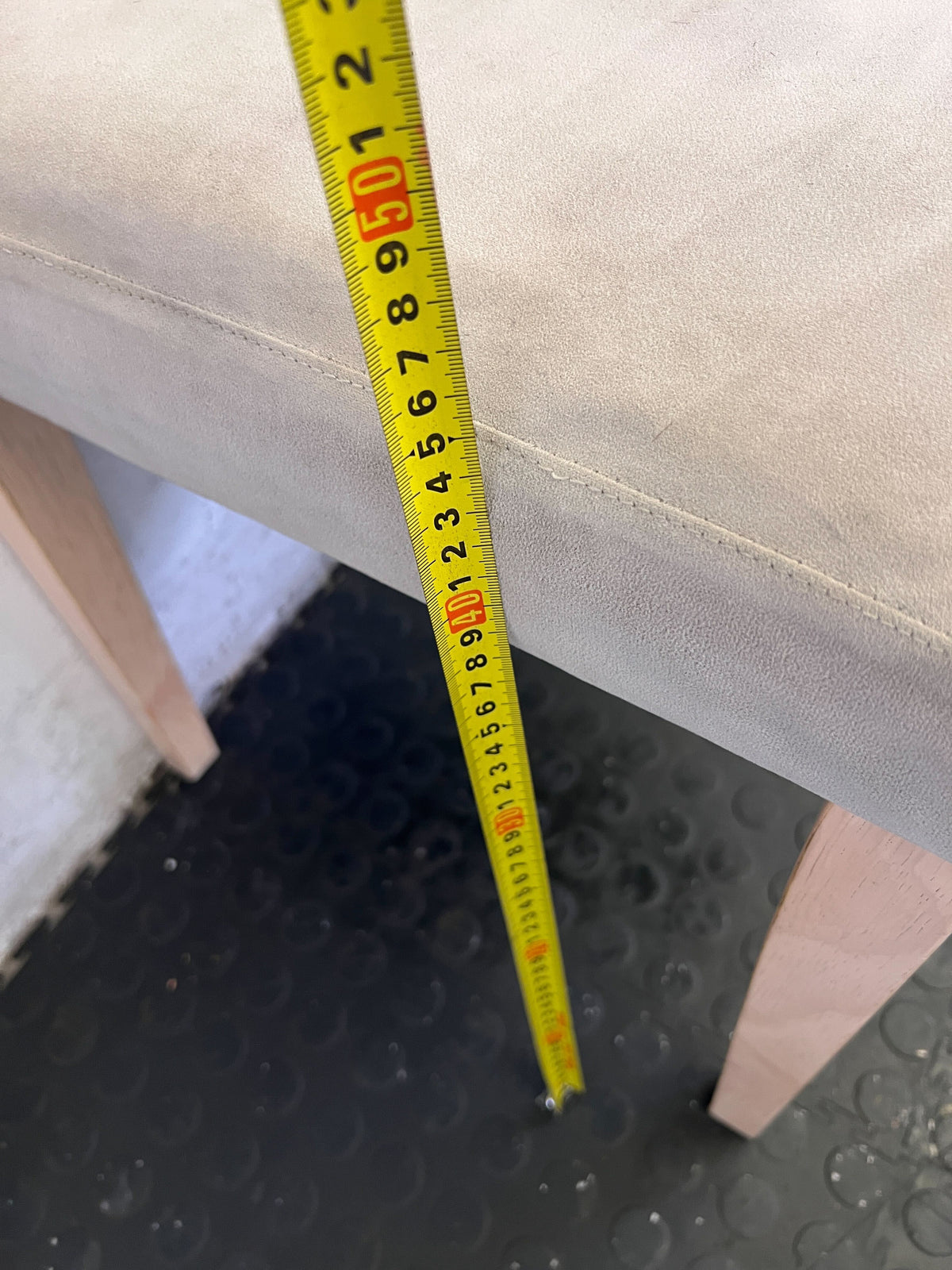 Modern Beige Upholstered Dining Chair with Light Wooden Frame