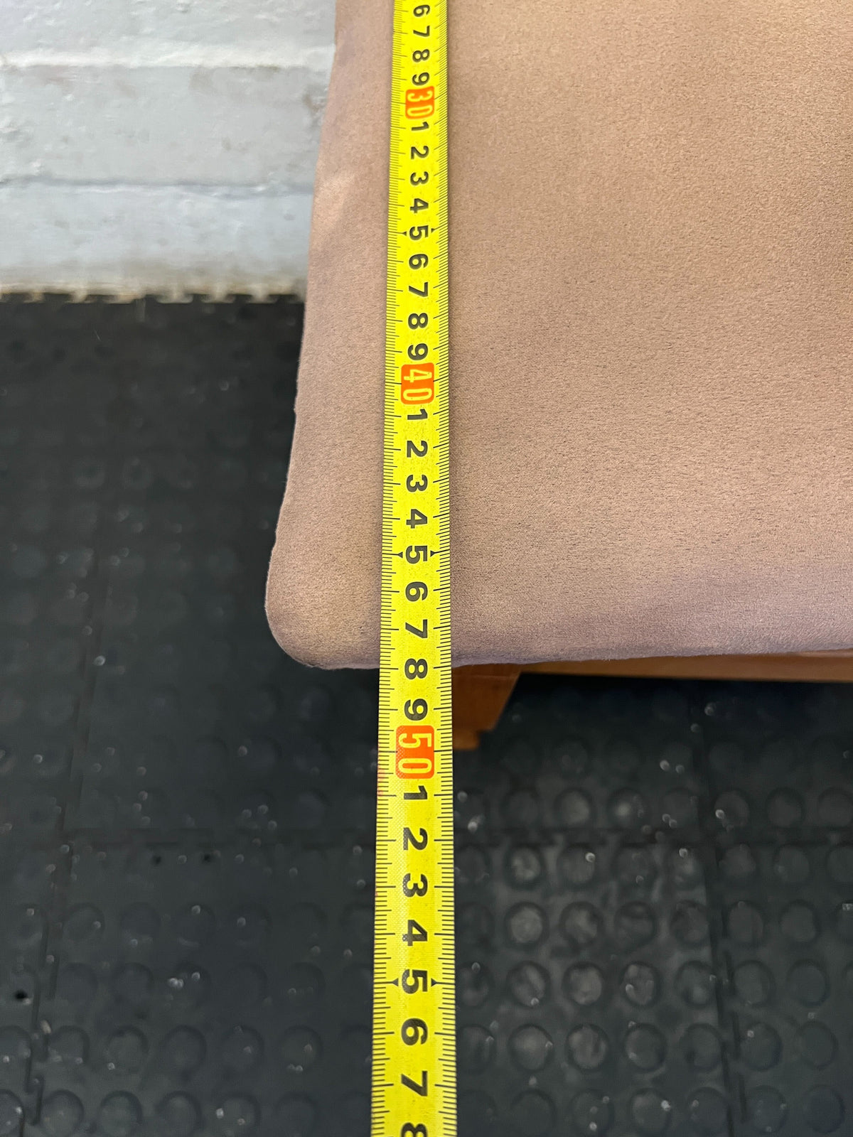 Vintage Wooden Dining Chair with Beige Upholstered Seat