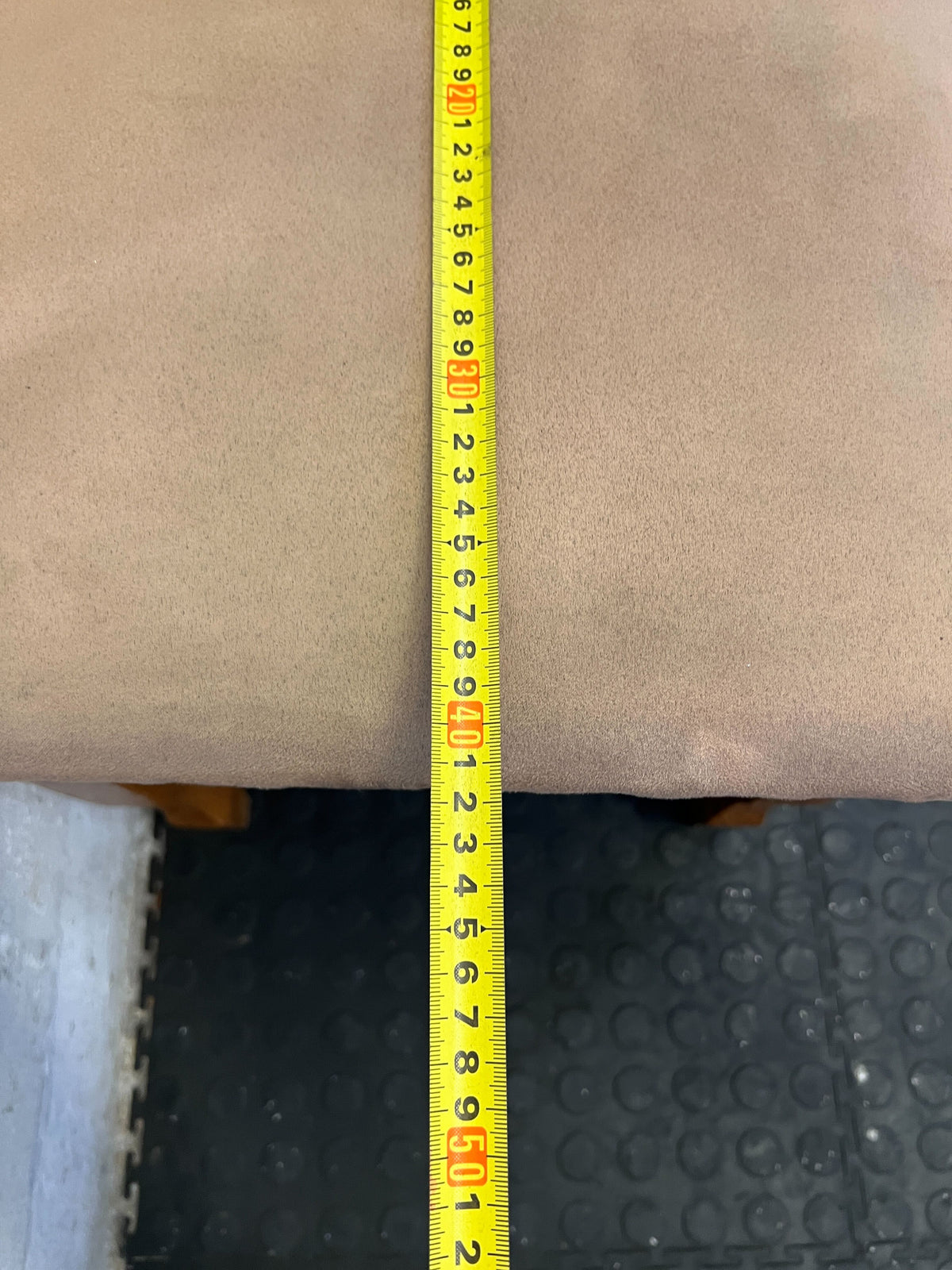 Vintage Wooden Dining Chair with Beige Upholstered Seat