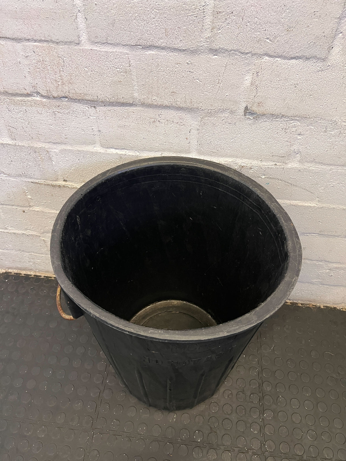 Durable Black PolyCrate Waste Bin with Handles - Light Scratches