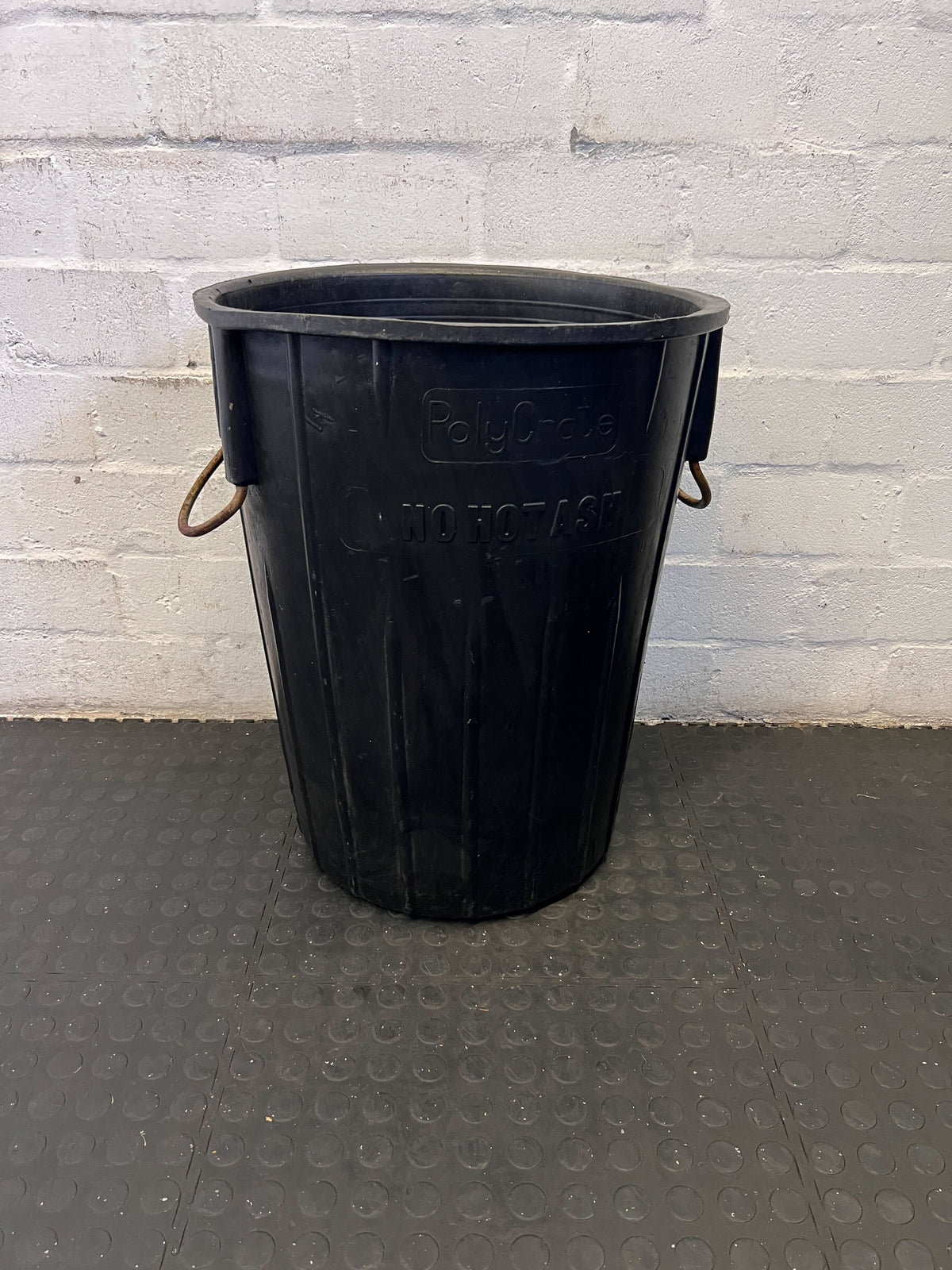Durable Black PolyCrate Waste Bin with Handles - Light Scratches