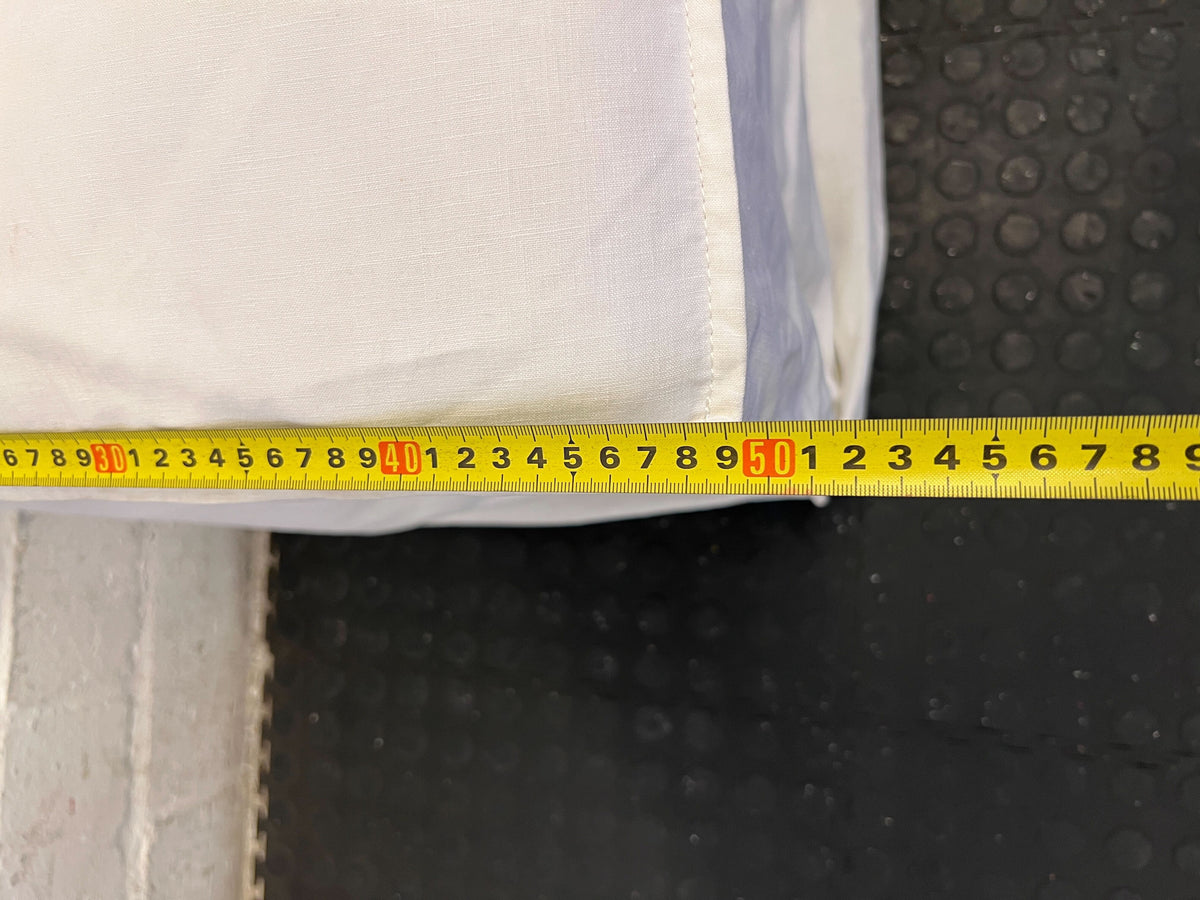 Elegant White Fabric Dining Chair with Minor Wear