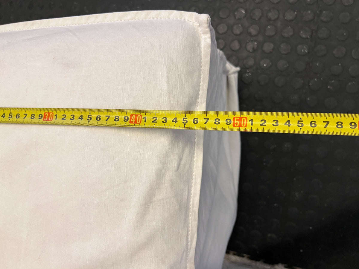 Elegant White Fabric Dining Chair with Minor Wear